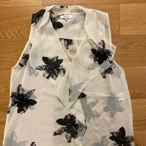 Aritzia Babaton Sheer Sleeveless Silk Blouse, Medium